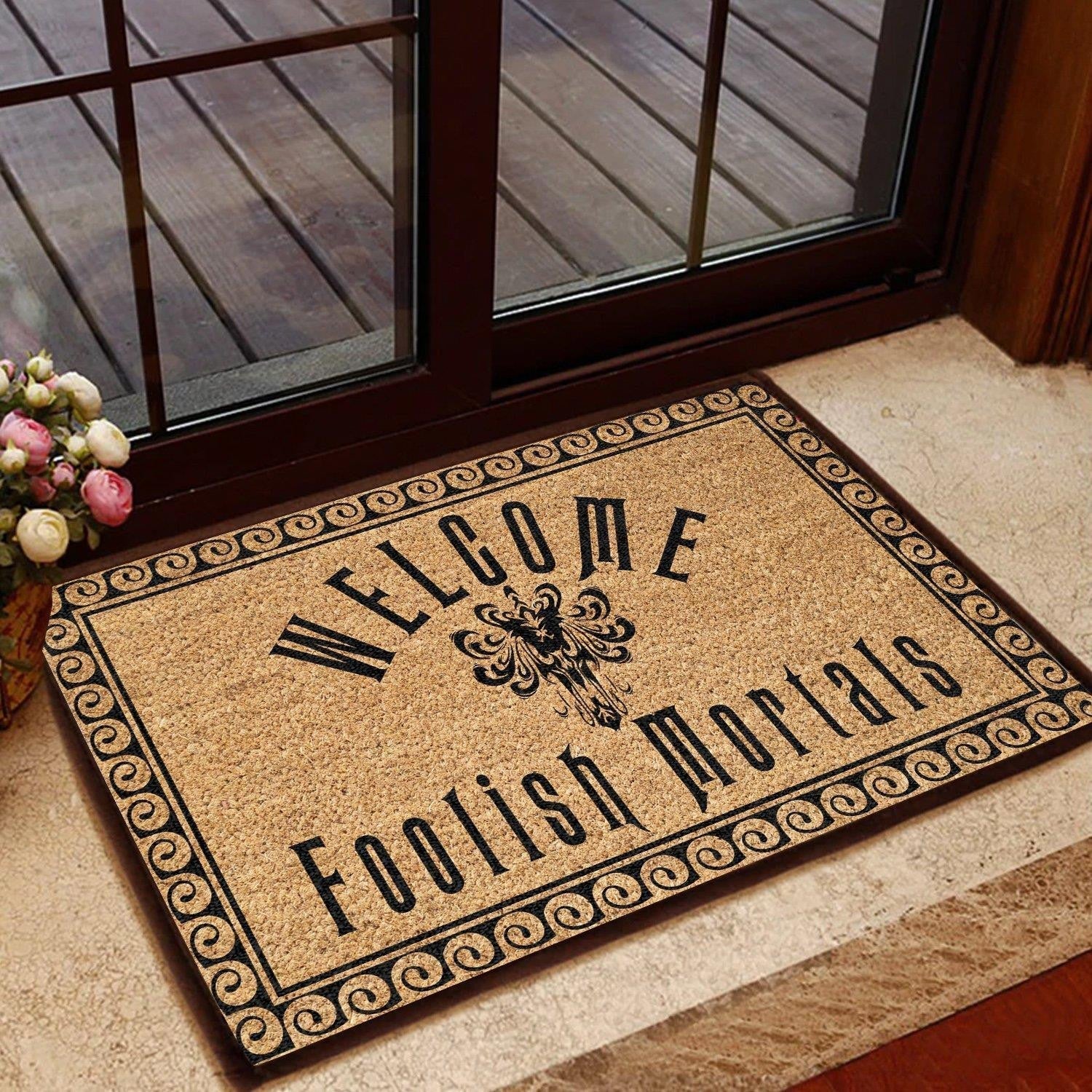 Outdoor Mat- Welcome Foolish Mortals Coir Pattern Doormat Home Decor