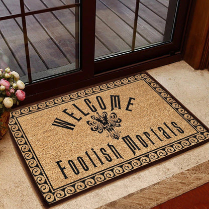 Outdoor Mat- Welcome Foolish Mortals Coir Pattern Doormat Home Decor