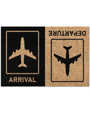 Outdoor Mat- Pilot Arrival And Departure Sign Black Beige Design Doormat Home Decor