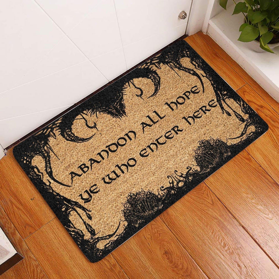 Outdoor Mat- Abanoon All Hope Ye Who Enter Here Scary Frame Design Doormat Home Decor