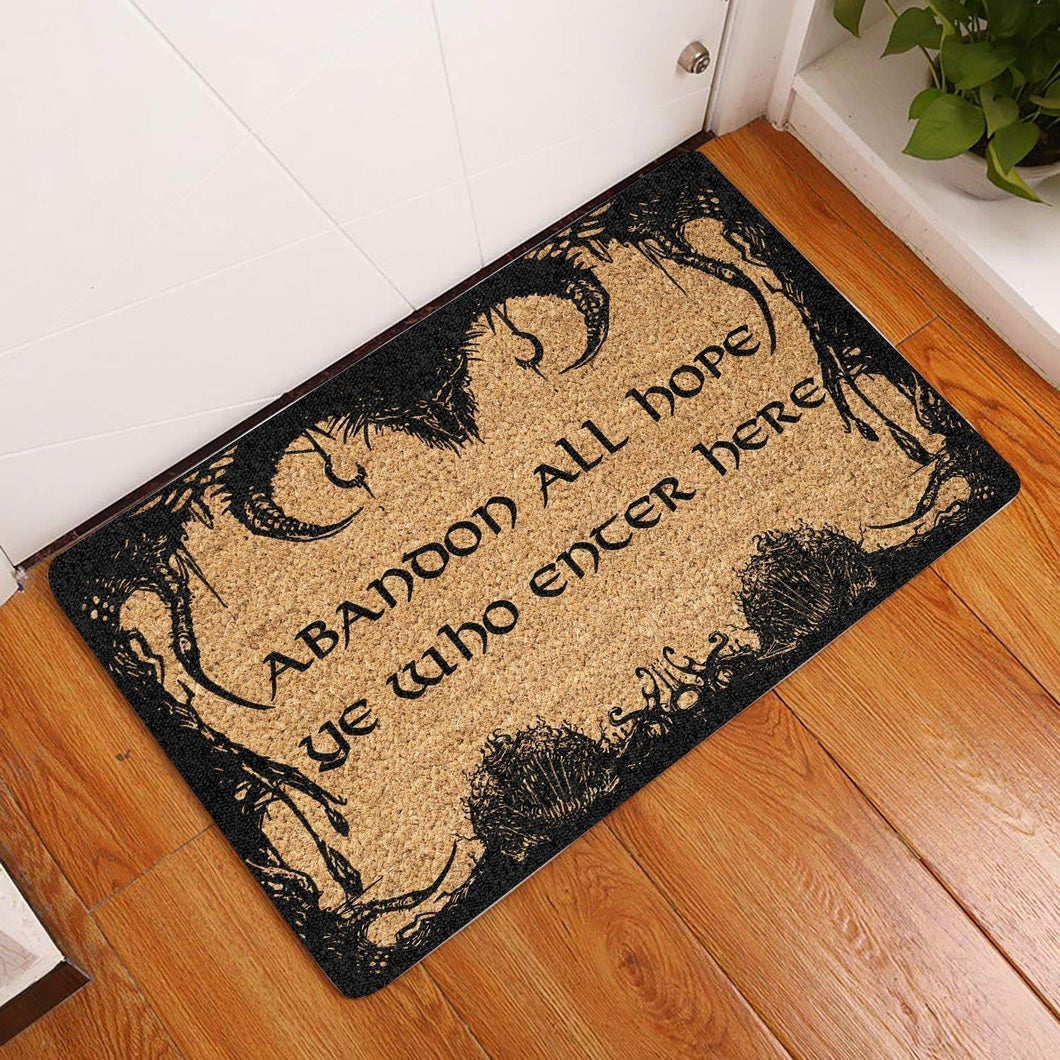 Outdoor Mat- Abanoon All Hope Ye Who Enter Here Scary Frame Design Doormat Home Decor