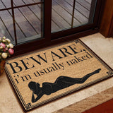 Outdoor Mat- Bew Are I Am Usually Naked Sexy Girl Silhouette Pattern Doormat Home Decor
