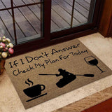 Outdoor Mat- If I Do Not Answer Check My Plan For Today Cup Glass Pattern Doormat Home Decor