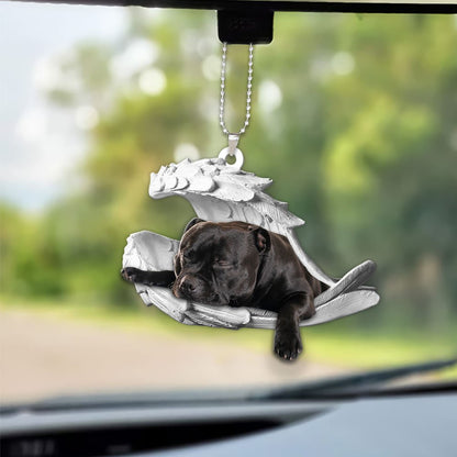Godmerch- Ornaments- American Staffordshire Terrier- Sleeping Angel-Two Sided Ornament, Dog Ornaments, Car Ornaments