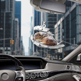 Godmerch- Ornaments- Australian Shepherd- Sleeping Angel-Two Sided Ornament, Dog Ornaments, Car Ornaments