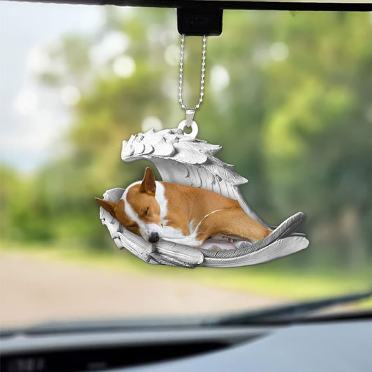 Godmerch- Ornaments- Basenji- Sleeping Angel-Two Sided Ornament, Dog Ornaments, Car Ornaments