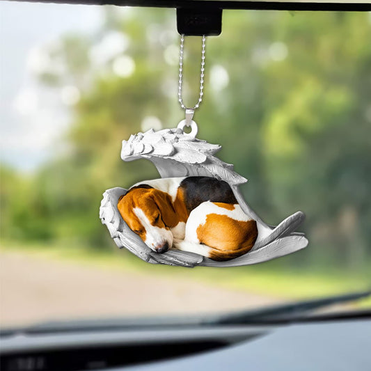 Godmerch- Ornaments- Beagle- Sleeping Angel-Two Sided Ornament, Dog Ornaments, Car Ornaments