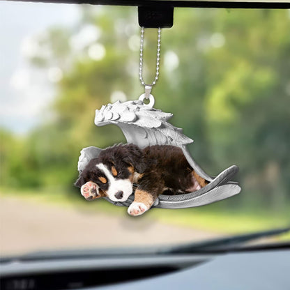 Godmerch- Ornaments- Bernese Mountainn- Sleeping Angel-Two Sided Ornament, Dog Ornaments, Car Ornaments