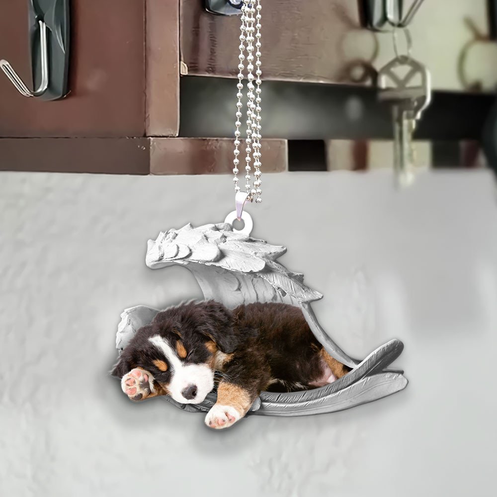 Godmerch- Ornaments- Bernese Mountainn- Sleeping Angel-Two Sided Ornament, Dog Ornaments, Car Ornaments