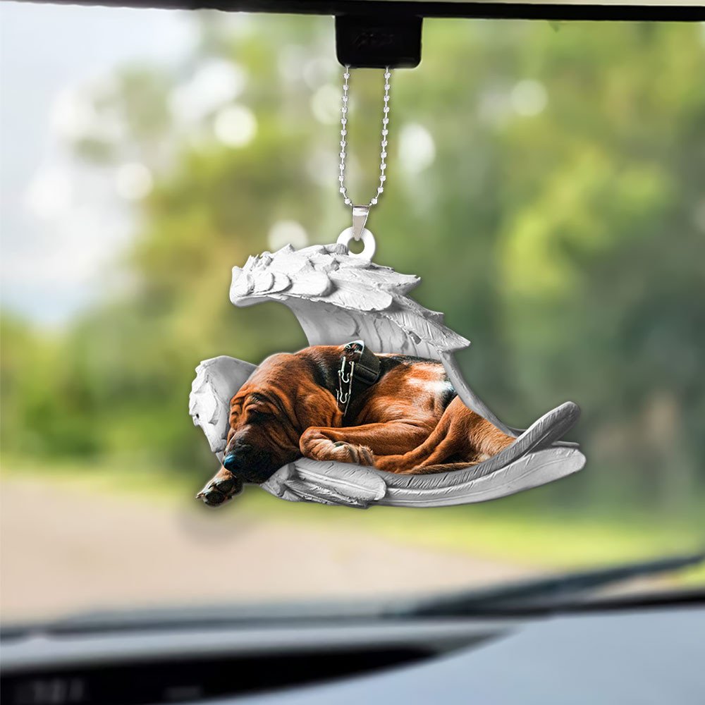 Godmerch- Ornaments- Bloodhound- Sleeping Angel-Two Sided Ornament, Dog Ornaments, Car Ornaments