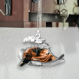 Godmerch- Ornaments- Bloodhound- Sleeping Angel-Two Sided Ornament, Dog Ornaments, Car Ornaments