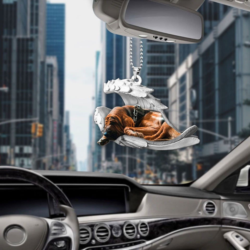 Godmerch- Ornaments- Bloodhound- Sleeping Angel-Two Sided Ornament, Dog Ornaments, Car Ornaments