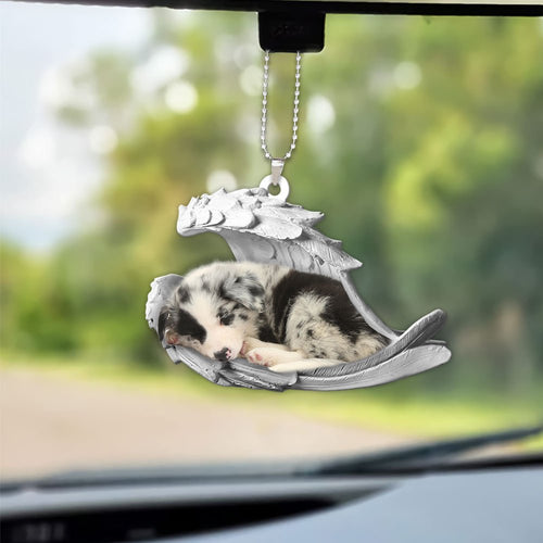 Ornaments- Border Collie- Sleeping Angel-Two Sided Ornament, Dog Ornaments, Car Ornaments