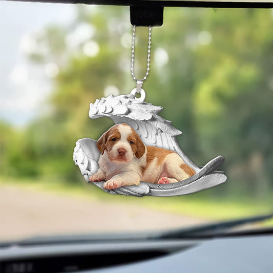 Godmerch- Ornaments- Brittany- Sleeping Angel-Two Sided Ornament, Dog Ornaments, Car Ornaments