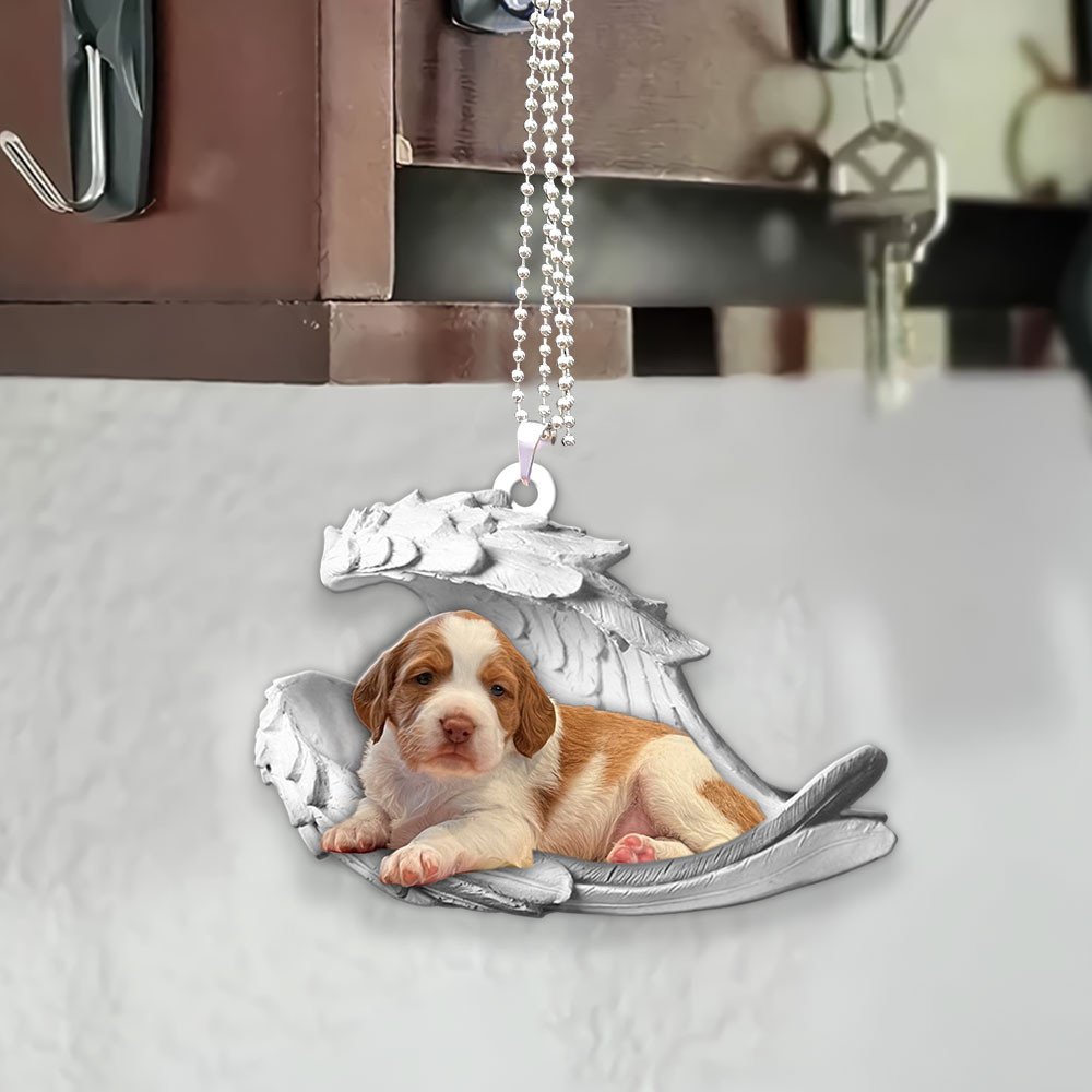 Godmerch- Ornaments- Brittany- Sleeping Angel-Two Sided Ornament, Dog Ornaments, Car Ornaments