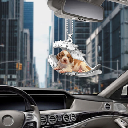 Godmerch- Ornaments- Brittany- Sleeping Angel-Two Sided Ornament, Dog Ornaments, Car Ornaments