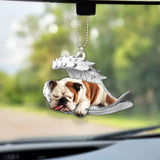 Godmerch- Ornaments- Bulldog- Sleeping Angel-Two Sided Ornament, Dog Ornaments, Car Ornaments