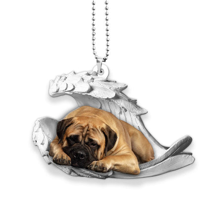 Godmerch- Ornaments- Bullmastiff- Sleeping Angel-Two Sided Ornament, Dog Ornaments, Car Ornaments