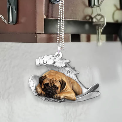 Godmerch- Ornaments- Bullmastiff- Sleeping Angel-Two Sided Ornament, Dog Ornaments, Car Ornaments