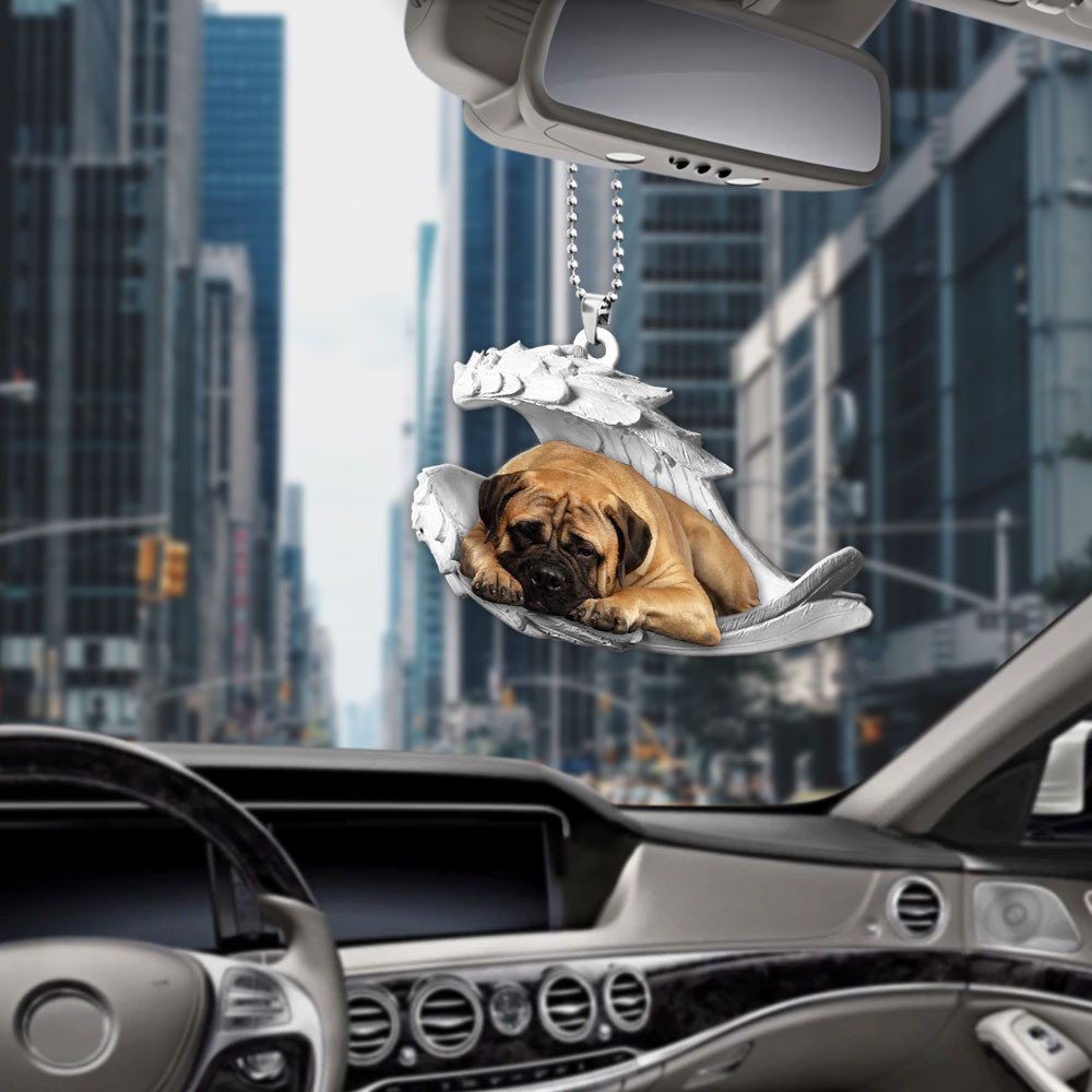 Godmerch- Ornaments- Bullmastiff- Sleeping Angel-Two Sided Ornament, Dog Ornaments, Car Ornaments