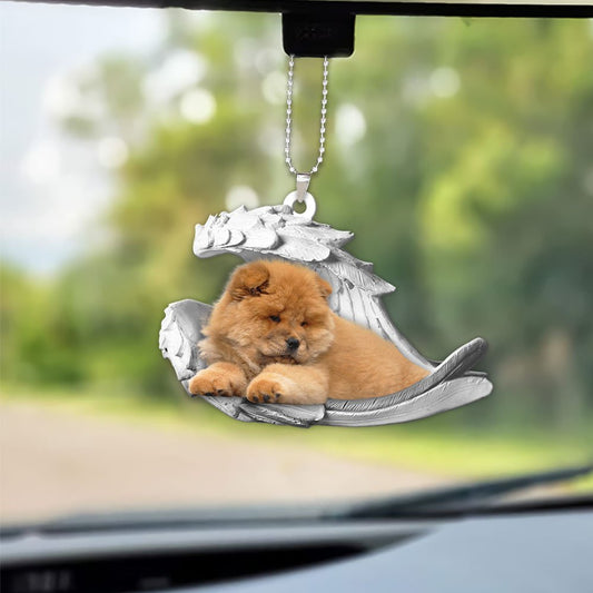 Godmerch- Ornaments- Chow Chow- Sleeping Angel-Two Sided Ornament, Dog Ornaments, Car Ornaments