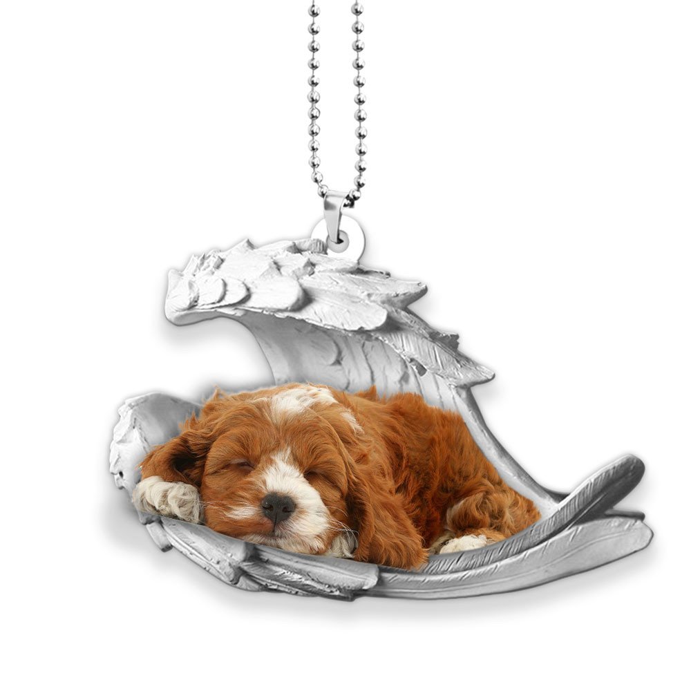 Godmerch- Ornaments- Cockapoo- Sleeping Angel-Two Sided Ornament, Dog Ornaments, Car Ornaments
