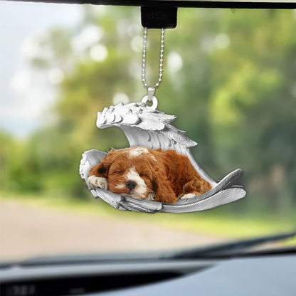 Godmerch- Ornaments- Cockapoo- Sleeping Angel-Two Sided Ornament, Dog Ornaments, Car Ornaments