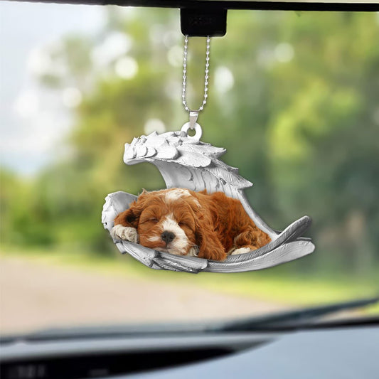 Godmerch- Ornaments- Cockapoo- Sleeping Angel-Two Sided Ornament, Dog Ornaments, Car Ornaments