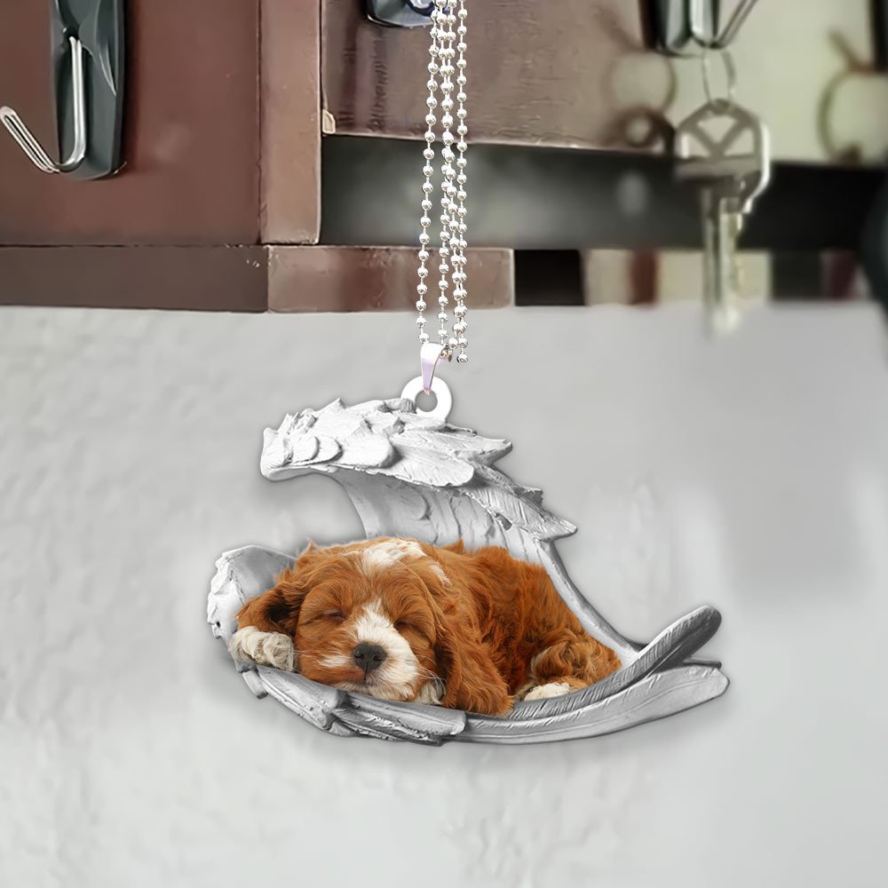 Godmerch- Ornaments- Cockapoo- Sleeping Angel-Two Sided Ornament, Dog Ornaments, Car Ornaments