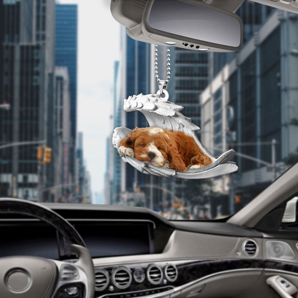 Godmerch- Ornaments- Cockapoo- Sleeping Angel-Two Sided Ornament, Dog Ornaments, Car Ornaments