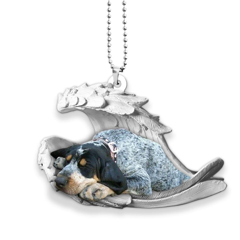 Godmerch- Ornaments- Coonhound- Sleeping Angel-Two Sided Ornament, Dog Ornaments, Car Ornaments