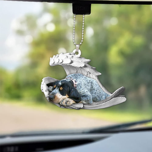 Godmerch- Ornaments- Coonhound- Sleeping Angel-Two Sided Ornament, Dog Ornaments, Car Ornaments