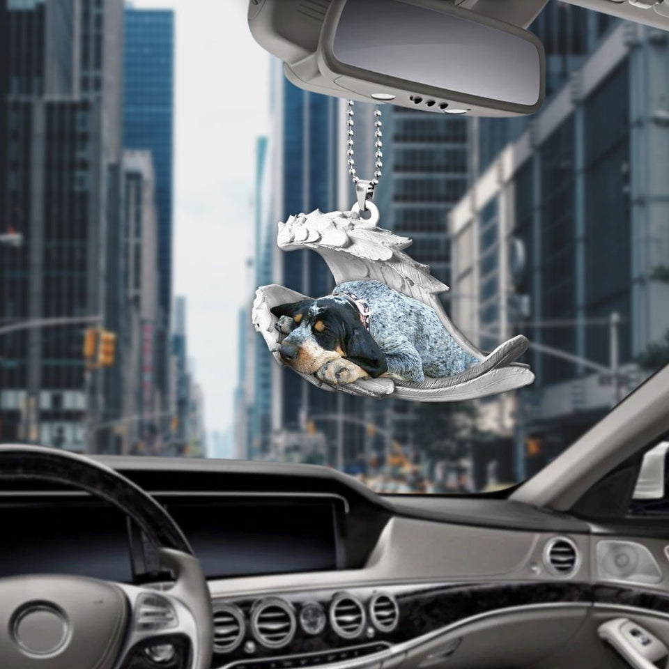 Godmerch- Ornaments- Coonhound- Sleeping Angel-Two Sided Ornament, Dog Ornaments, Car Ornaments