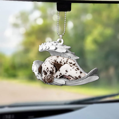 Godmerch- Ornaments- Dalmatian- Sleeping Angel-Two Sided Ornament, Dog Ornaments, Car Ornaments