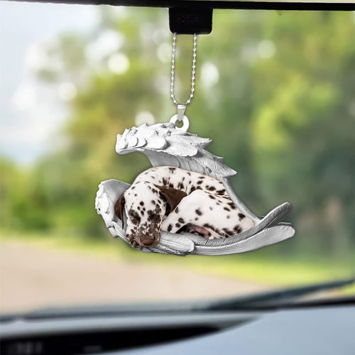 Godmerch- Ornaments- Dalmatian- Sleeping Angel-Two Sided Ornament, Dog Ornaments, Car Ornaments