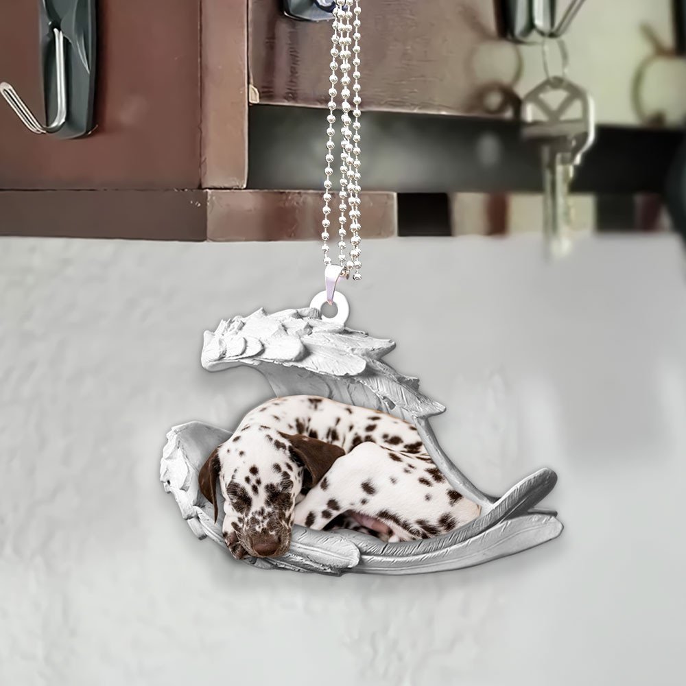 Godmerch- Ornaments- Dalmatian- Sleeping Angel-Two Sided Ornament, Dog Ornaments, Car Ornaments