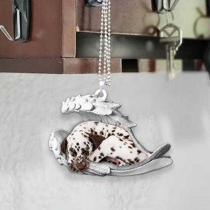Godmerch- Ornaments- Dalmatian- Sleeping Angel-Two Sided Ornament, Dog Ornaments, Car Ornaments