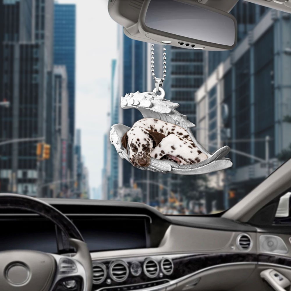 Godmerch- Ornaments- Dalmatian- Sleeping Angel-Two Sided Ornament, Dog Ornaments, Car Ornaments