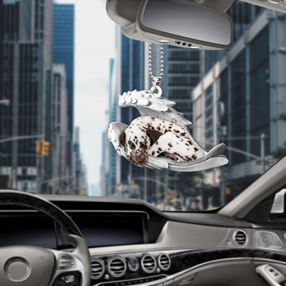 Godmerch- Ornaments- Dalmatian- Sleeping Angel-Two Sided Ornament, Dog Ornaments, Car Ornaments