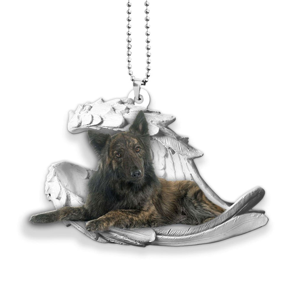 Godmerch- Ornaments- Dutch Shepherd- Sleeping Angel-Two Sided Ornament, Dog Ornaments, Car Ornaments