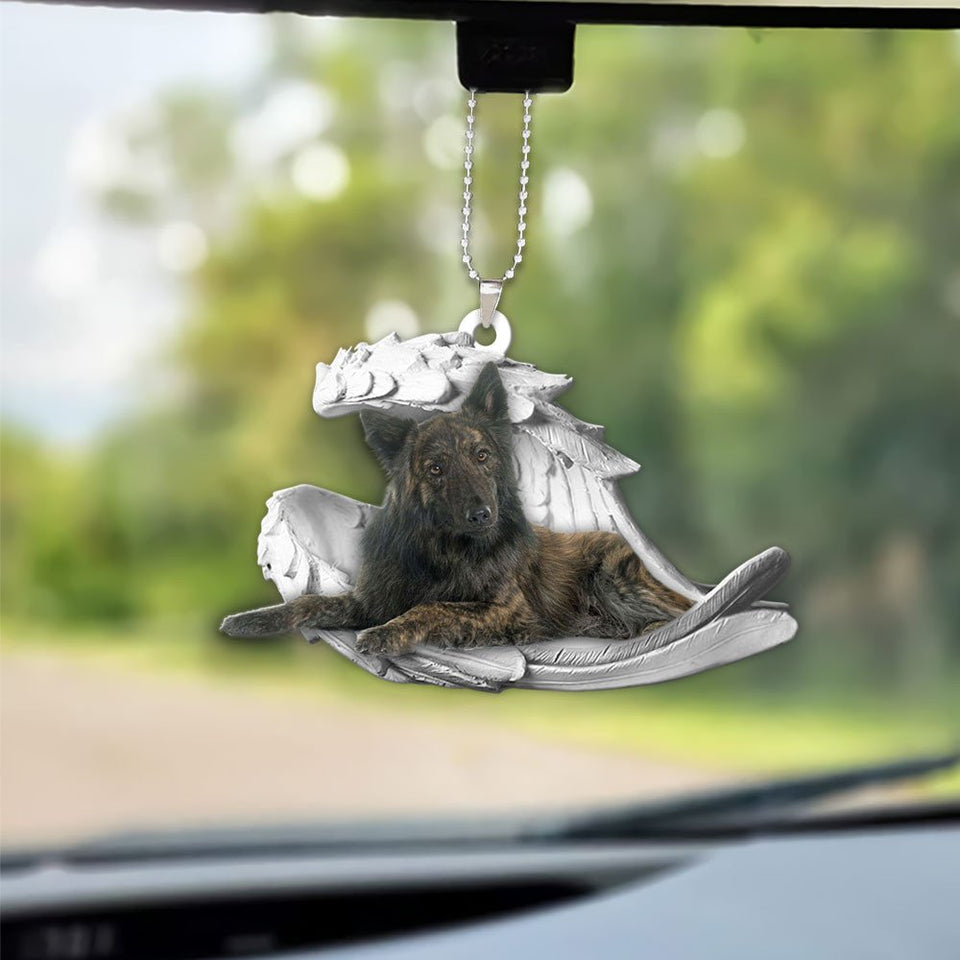 Godmerch- Ornaments- Dutch Shepherd- Sleeping Angel-Two Sided Ornament, Dog Ornaments, Car Ornaments