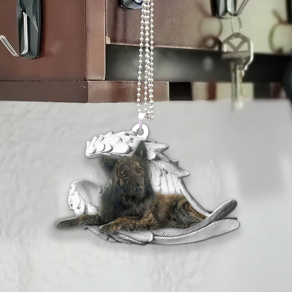 Godmerch- Ornaments- Dutch Shepherd- Sleeping Angel-Two Sided Ornament, Dog Ornaments, Car Ornaments