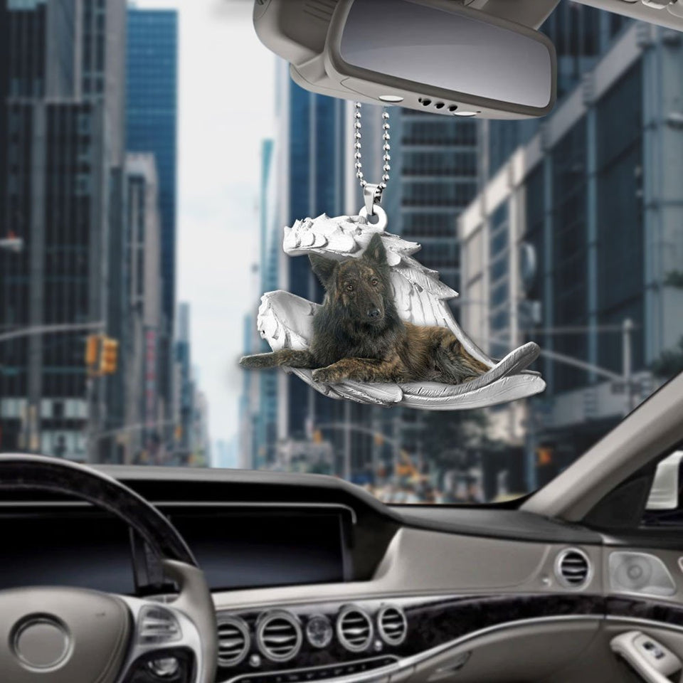 Godmerch- Ornaments- Dutch Shepherd- Sleeping Angel-Two Sided Ornament, Dog Ornaments, Car Ornaments