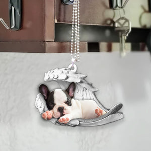 Godmerch- Ornaments- French Bulldog- Sleeping Angel-Two Sided Ornament, Dog Ornaments, Car Ornaments