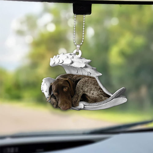Godmerch- Ornaments- German Shorthaired Pointer- Sleeping Angel-Two Sided Ornament, Dog Ornaments, Car Ornaments