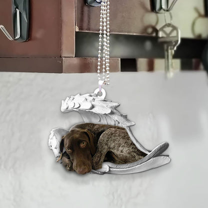 Godmerch- Ornaments- German Shorthaired Pointer- Sleeping Angel-Two Sided Ornament, Dog Ornaments, Car Ornaments