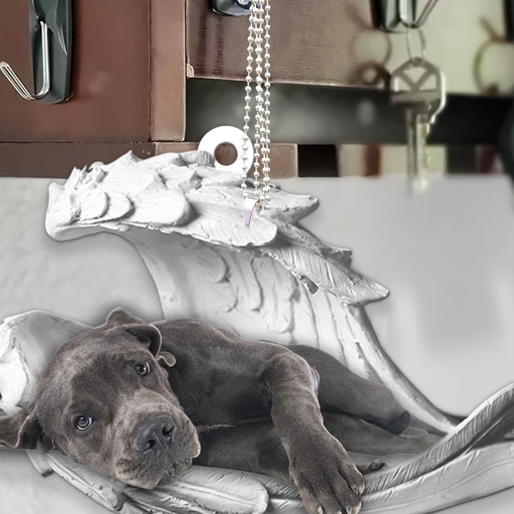 Godmerch- Ornaments- Great Dane- Sleeping Angel-Two Sided Ornament, Dog Ornaments, Car Ornaments