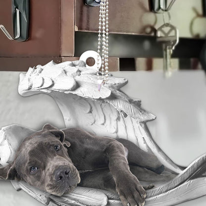 Godmerch- Ornaments- Great Dane- Sleeping Angel-Two Sided Ornament, Dog Ornaments, Car Ornaments