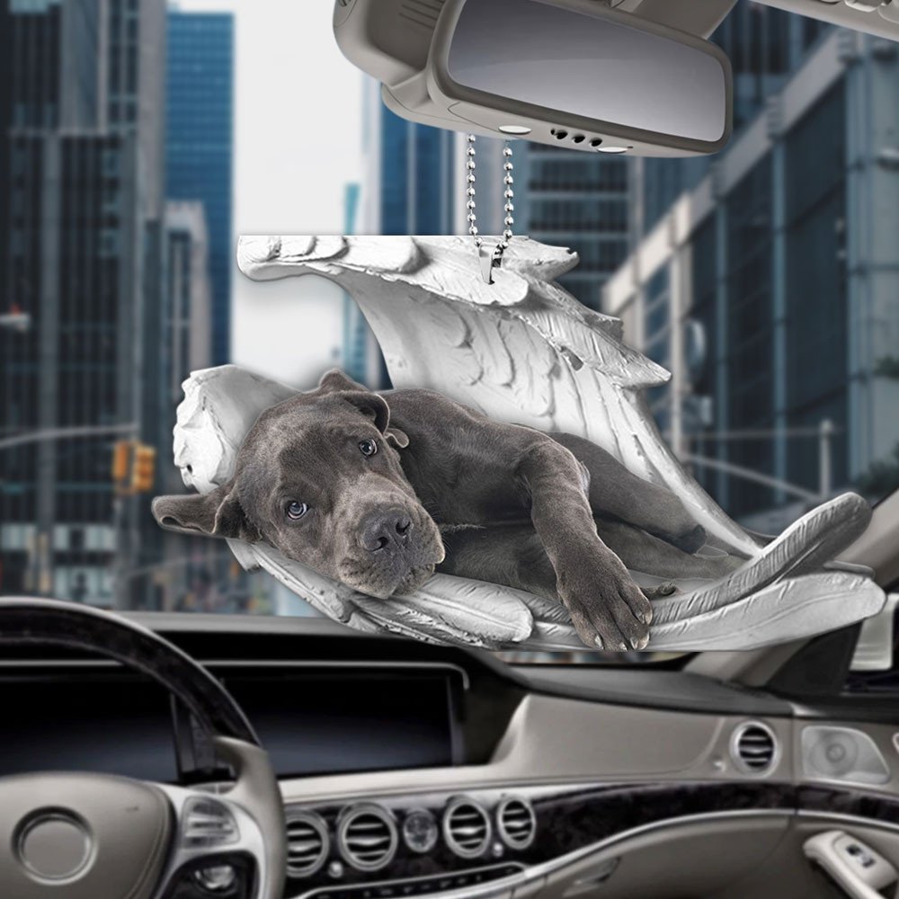 Godmerch- Ornaments- Great Dane- Sleeping Angel-Two Sided Ornament, Dog Ornaments, Car Ornaments