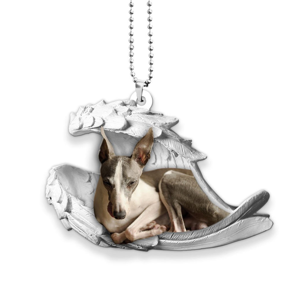 Godmerch- Ornaments- Greyhound- Sleeping Angel-Two Sided Ornament, Dog Ornaments, Car Ornaments